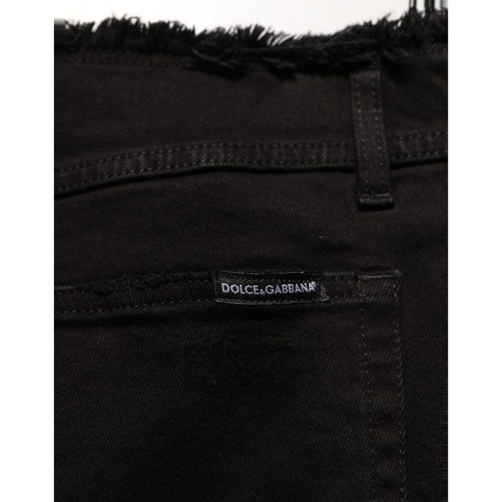 Dolce & Gabbana Black Cotton Skinny Denim Trouser Women's Jeans